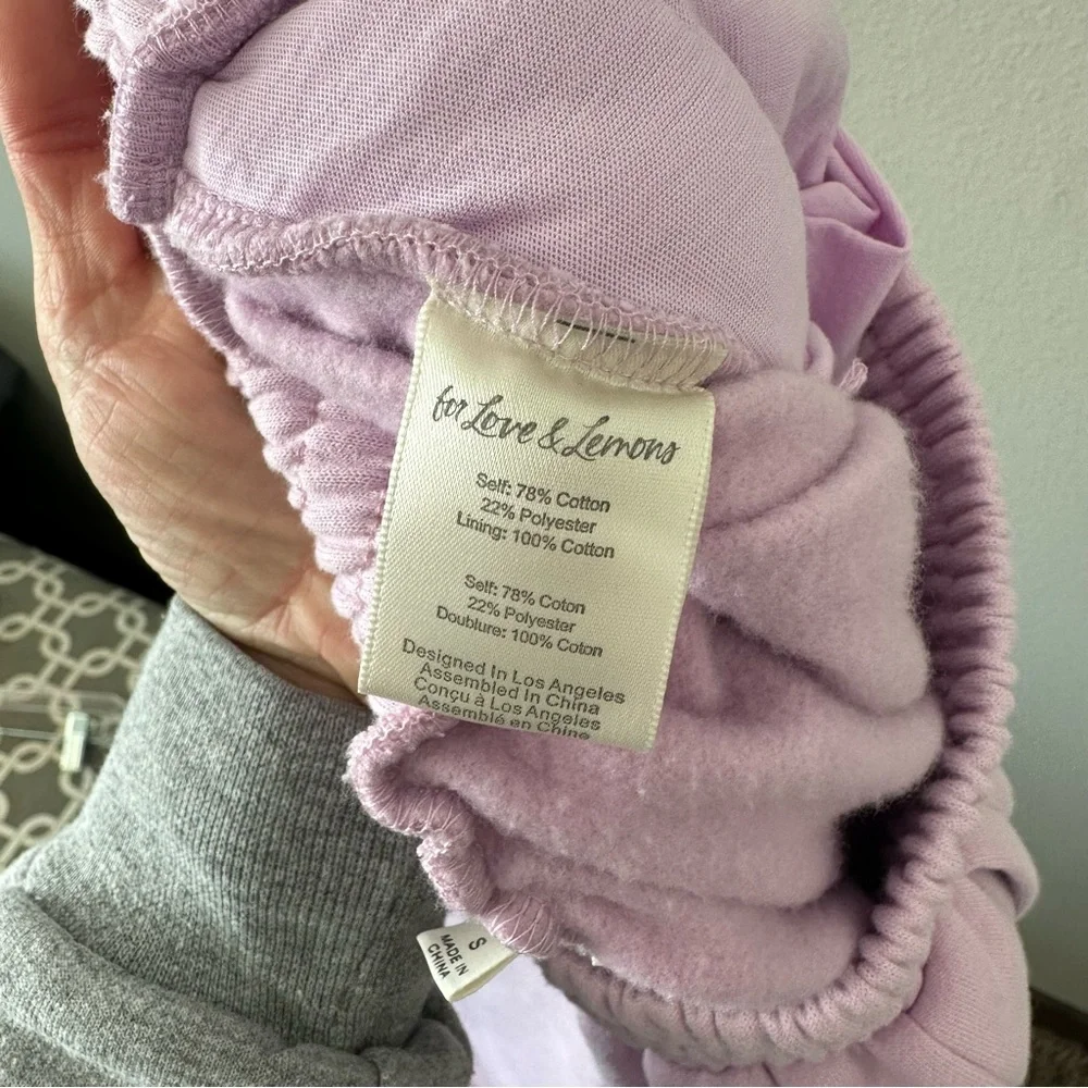 For Love & Lemons Josie Pink/Purple Jogger Sweatpants Lounge Small - Picture 15 of 15